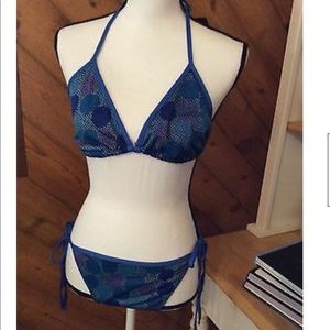 New Euro Blue SWIM Bathing SUIT String BIKINI L